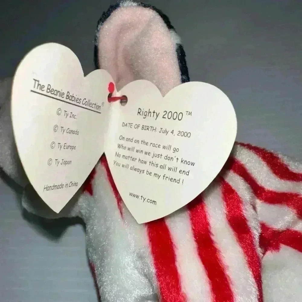 New!Lefty & Righty 2000 Ty Beanie Babies Original Tags Stars & Stripes Election! - Picture 16 of 16